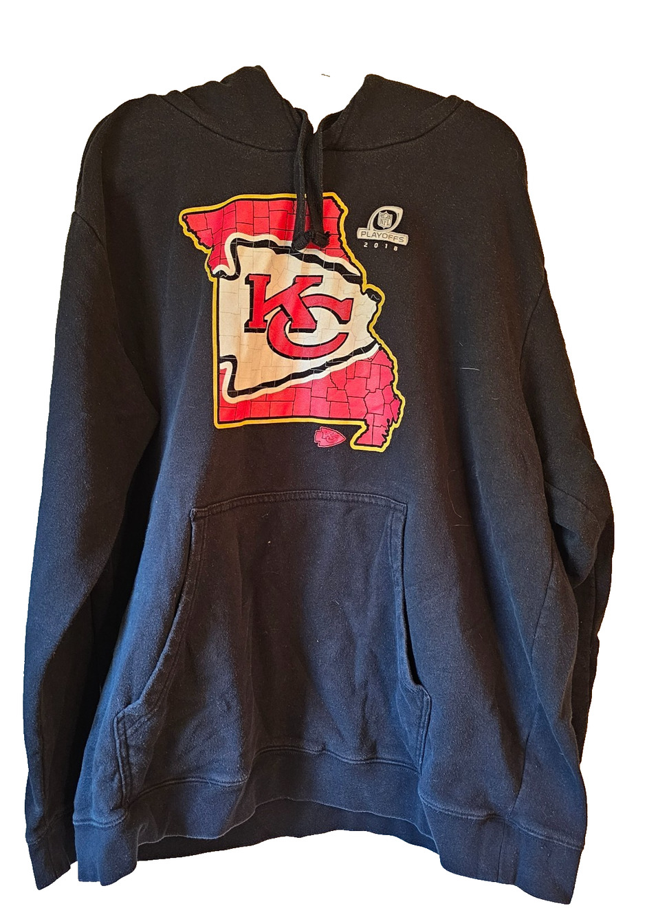 Kansas City Chiefs Fanatics Hoodie 2XL Black NFL Playoffs Graphic Pullover